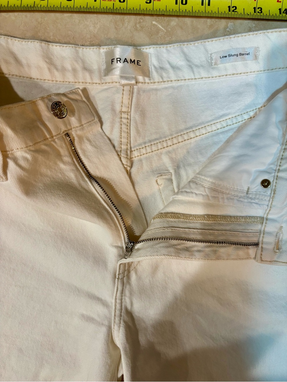 Frame Low Slung Barrel Denim Jeans Off-White Relaxed Fit size 28 - Picture 7 of 8
